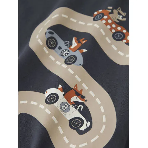 NAME IT rechtvallende longsleeve met print grijsblauw, foto 4
