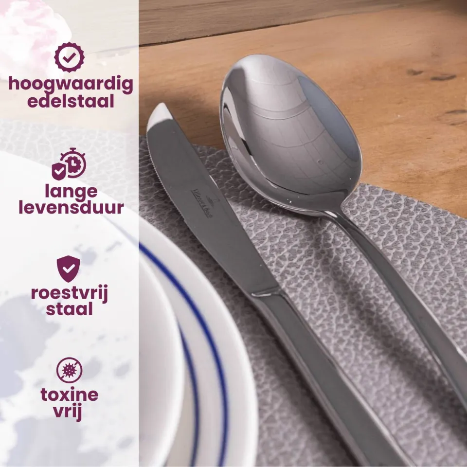 Villeroy & Boch Piemont bestekset zilver 4-delig, foto 4