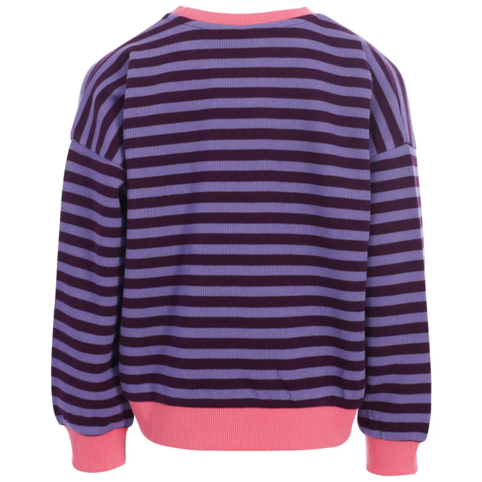 LOOXS little katoenen oversized gestreepte gebreide sweater - paars, foto 5