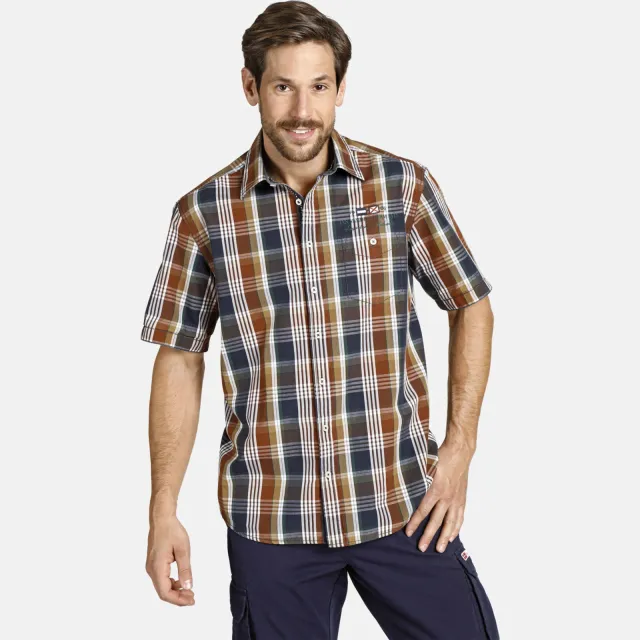 Jan Vanderstorm casual overhemd multi Bruin/wit