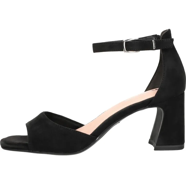 Tamaris sandalen met hak en enkelbandje zwart, foto 2