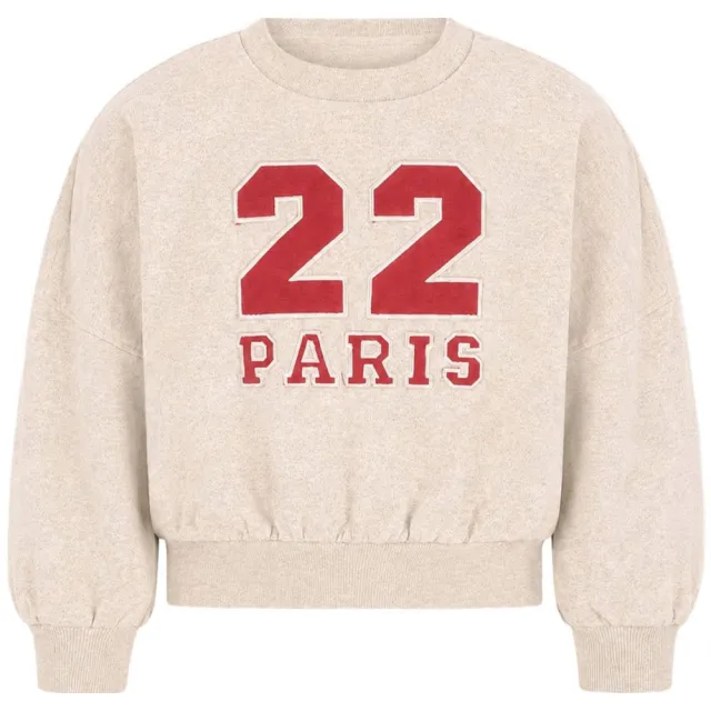 Like Flo oversized sweater met print - beige/rood, foto 2