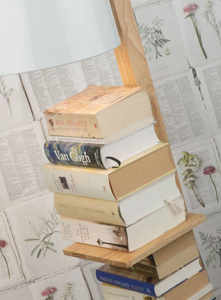 It's About Romi Vloerlamp ijzer/wood Cambridge v. boeken h.168cm/kap dia.30xh.32cm, naturel/wit, foto 4