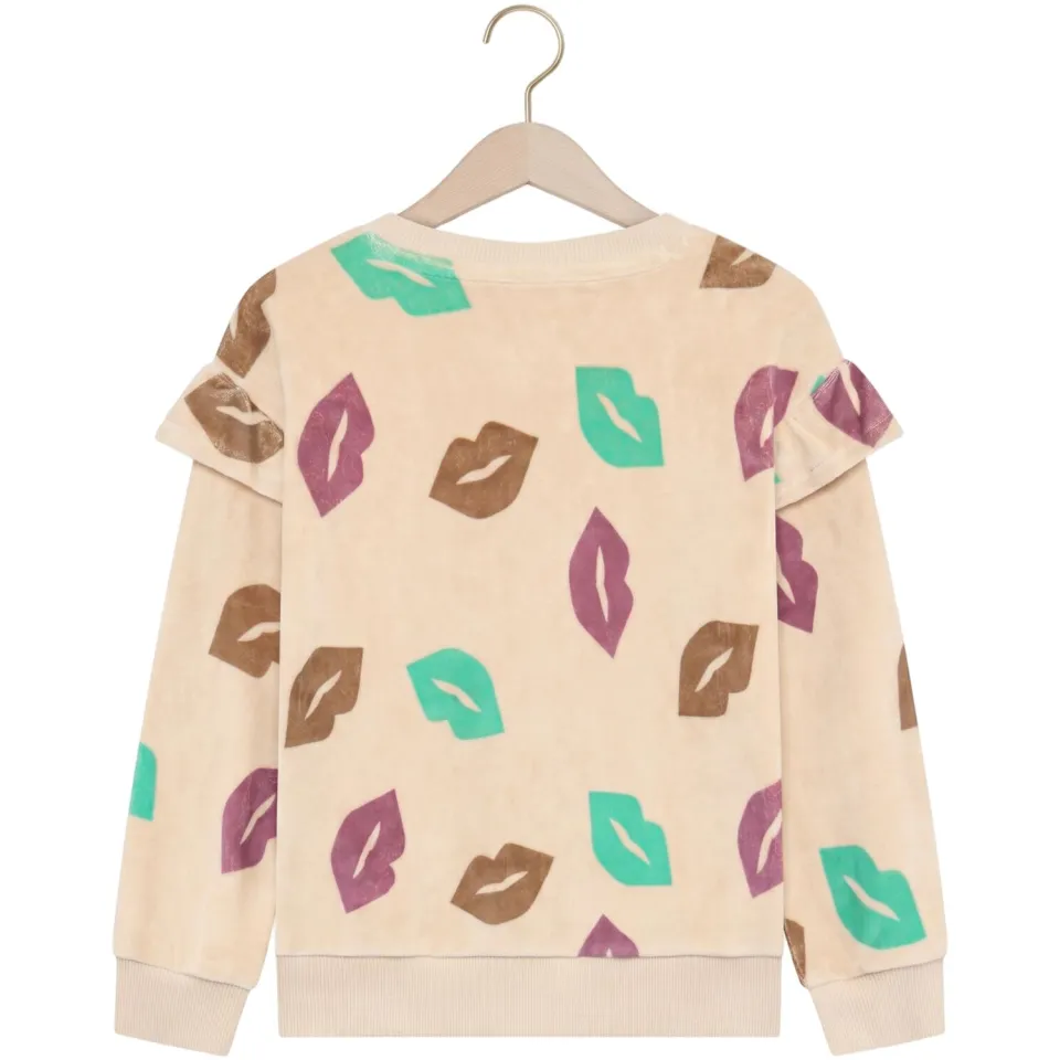 Daily7 rechtvallende sweater - beige Beige/bruin/roze