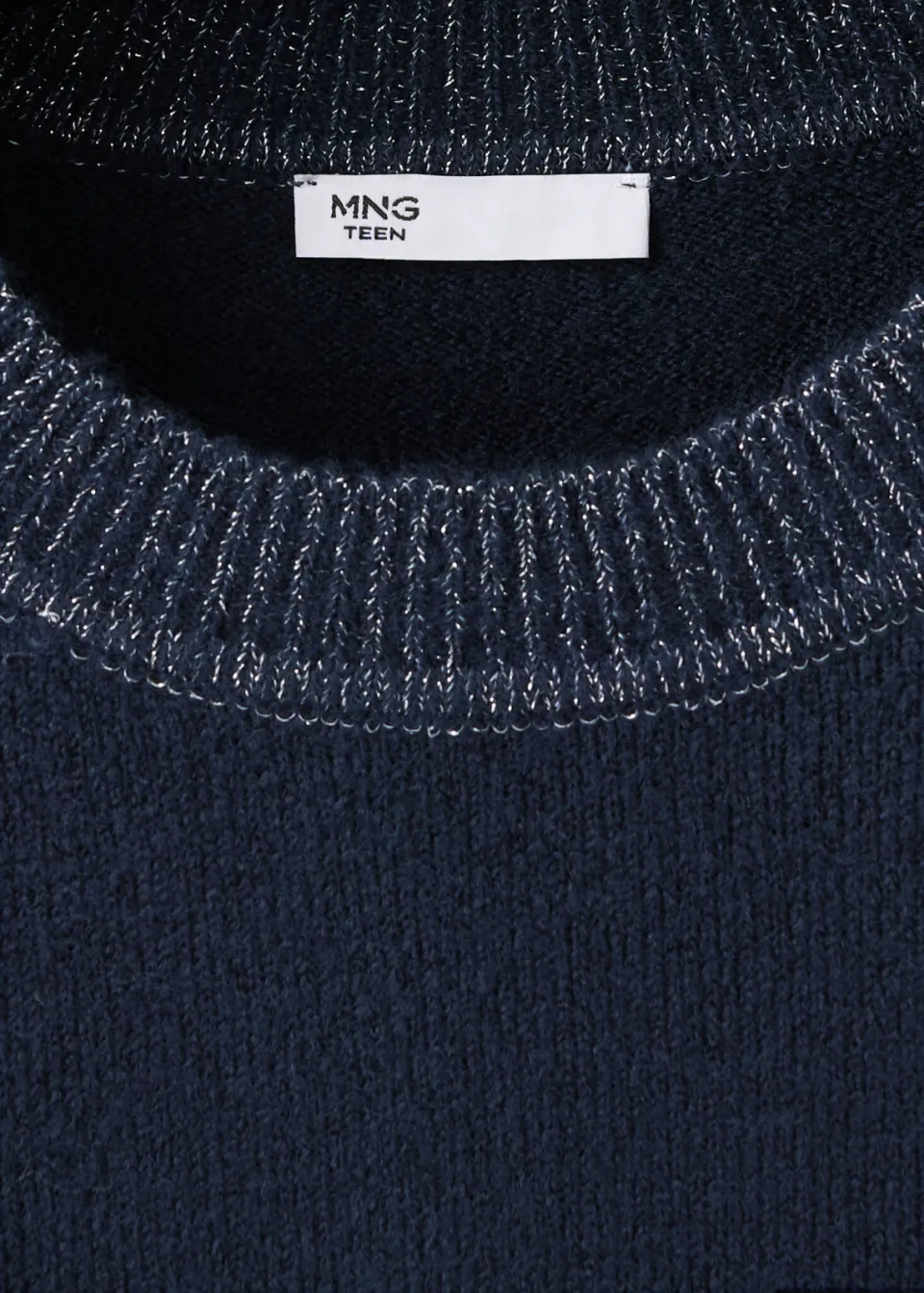 Mango TEEN gebreide trui met glitters - marineblauw, foto 8