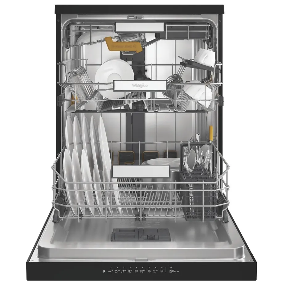 Whirlpool W8F HS61BS vrijstaande vaatwasser zwart, foto 2