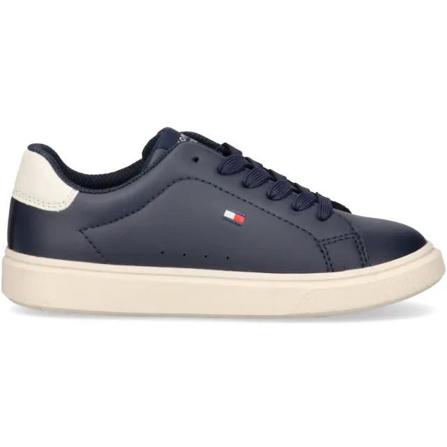 Tommy Hilfiger imitatieleren sneakers - donkerblauw
