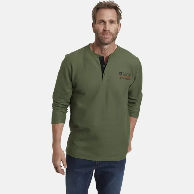 Jan Vanderstorm regular fit longsleeve IVOR Plus Olijfgroen