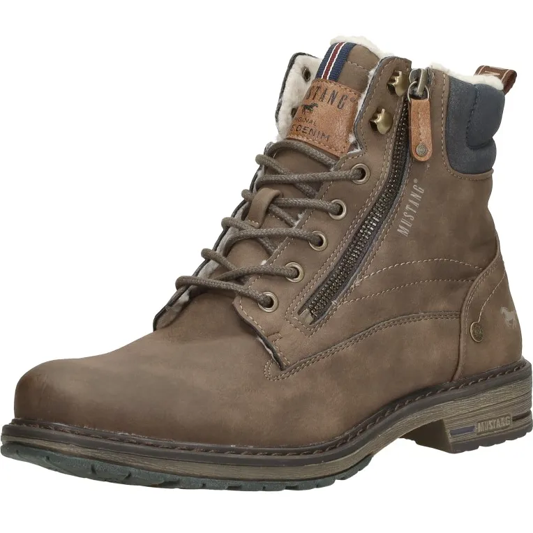 Mustang veterschoenen hoog donkerbruin, foto 3