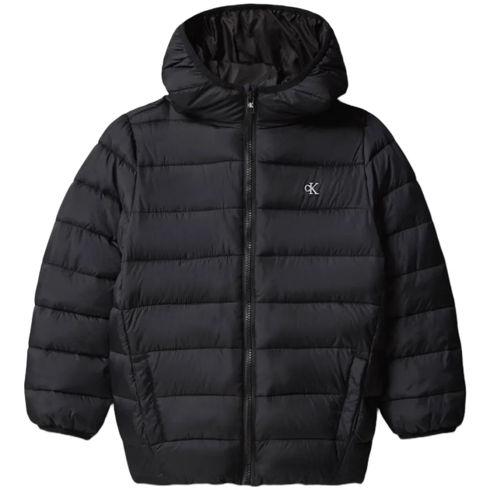 Calvin Klein gewatteerde winterjas met capuchon zwart, foto 2