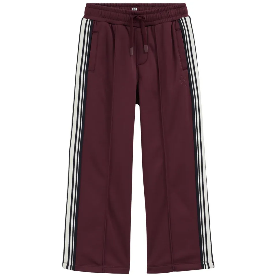WE Fashion straight leg gestreepte joggingbroek donkerrood, foto 2
