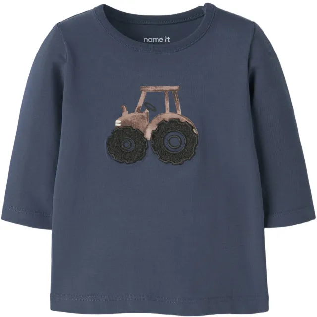 NAME IT longsleeve met tractorprint donkerblauw