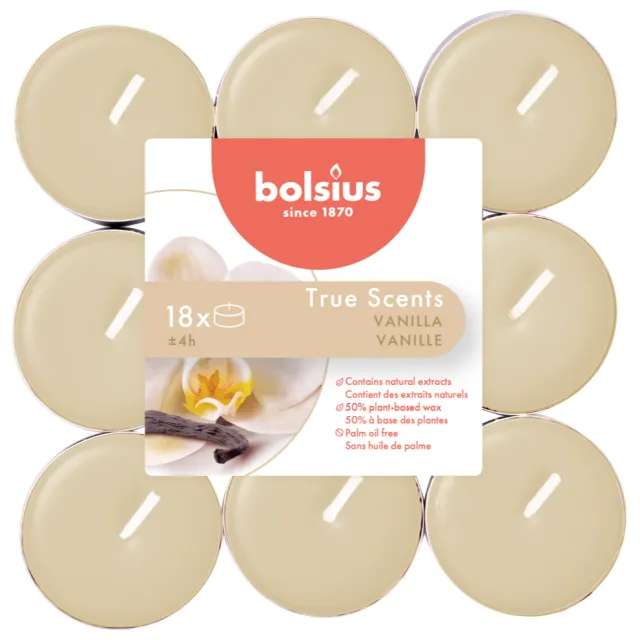 Bolsius True Scents vanille geurtheelichten 18 stuks