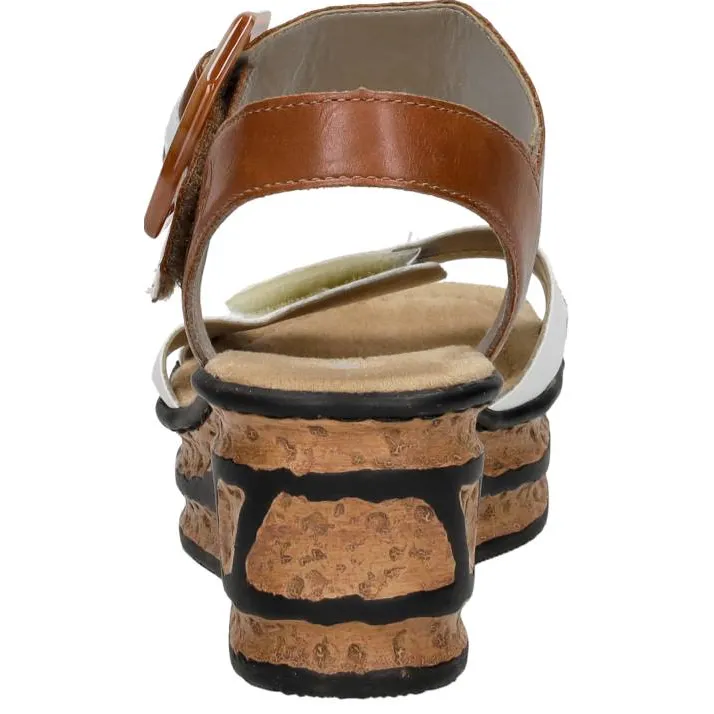 Rieker sandalen met sleehak wit, foto 4