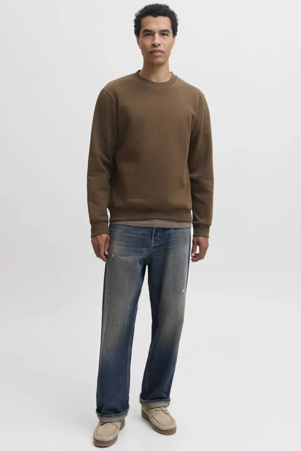 Jack & Jones ESSENTIALS relaxed fit sweater - bruin, foto 5