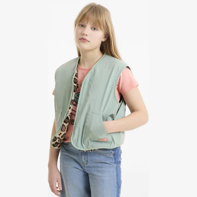 Me & My Monkey reversible gilet mintgroen