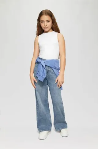 s.Oliver wide leg high waist jeans medium blue denim, foto 3
