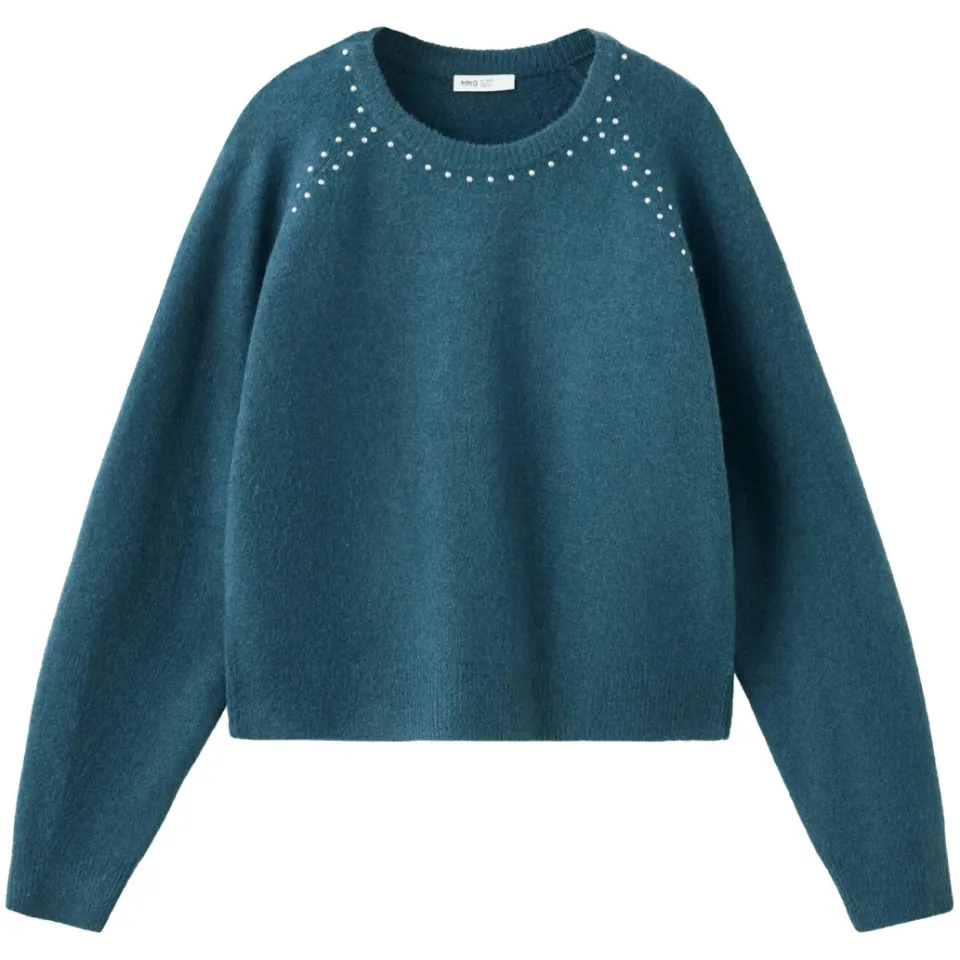 Mango TEEN gebreide trui met studs - blauw, foto 2