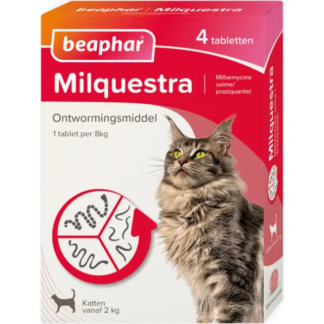 Beaphar Milquestra ontwormingsmiddel kat tabletten