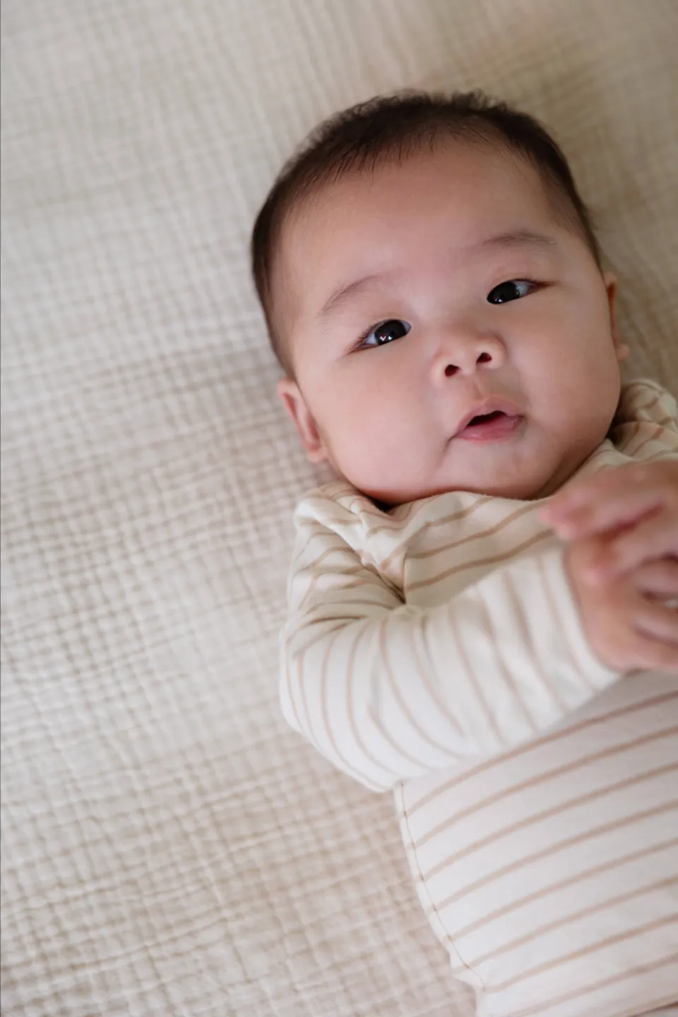 Noppies baby gestreepte longsleeve ecru V-hals, foto 6