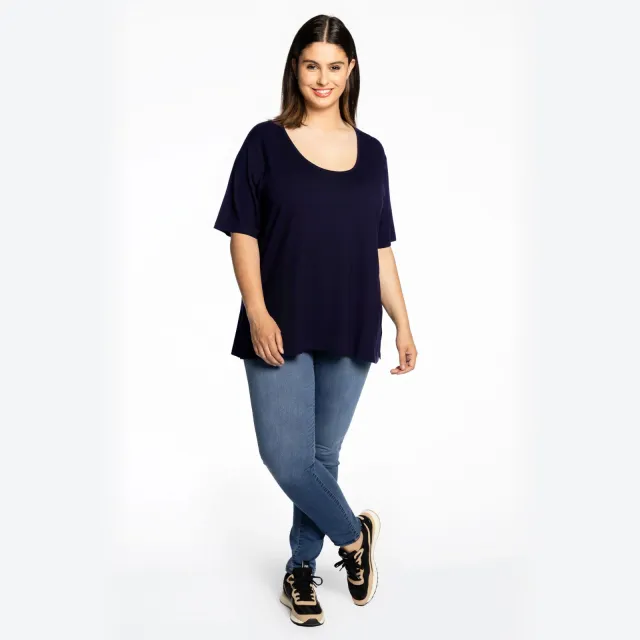Yoek A-lijn t-shirt donkerblauw blauw, foto 2
