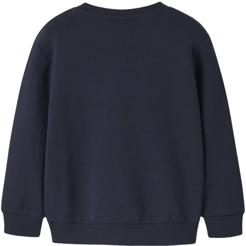 NAME IT MINI rechtvallende sweater met borduursels - donkerblauw, foto 2