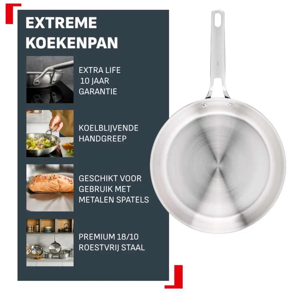 Tefal Extreme Uncoated koekenpan grijs, foto 2