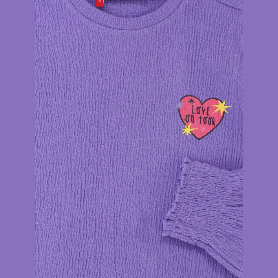 LOOXS little rechtvallende longsleeve met print paars, foto 4