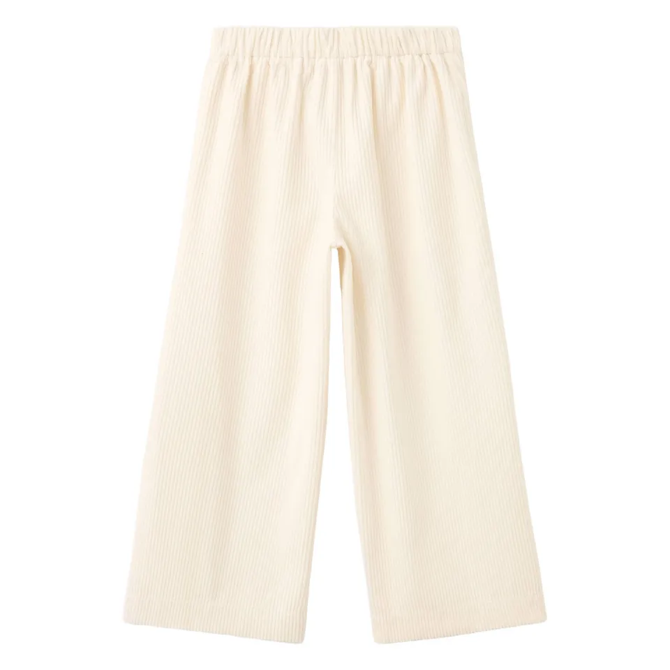 Mango Kids corduroy casual broek beige, foto 2