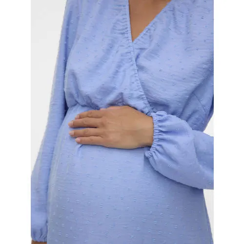 Mamalicious Mllifina zwangerschaps midi jurk blauw, foto 5