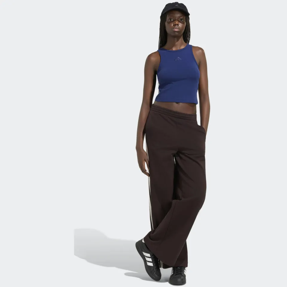 Adidas Kit 3-Stripes wide joggingbroek donkerbruin Brown