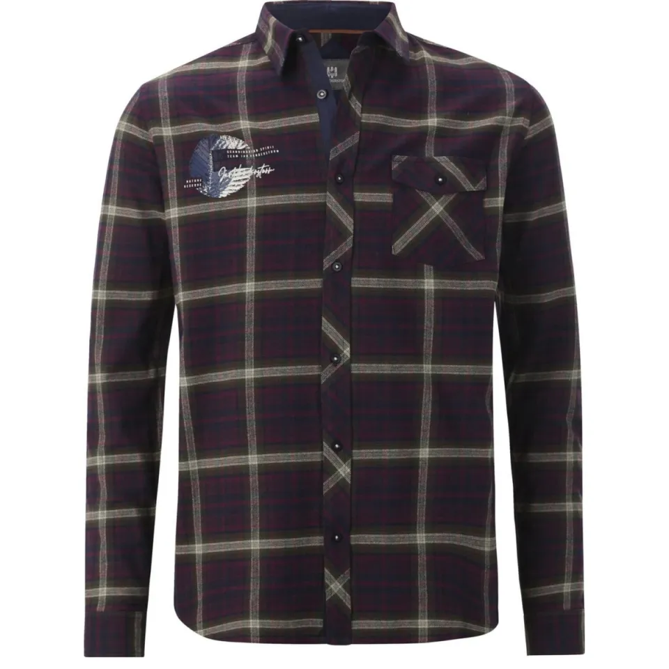 Jan Vanderstorm +FIT Collectie loose casual overhemd Plus donkerblauw, foto 2