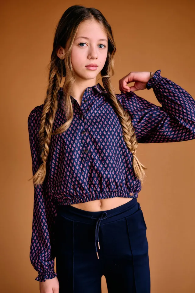 NoBell’ Tilly blousetop met print donkerblauw donkerblauw/donkerrood, foto 3