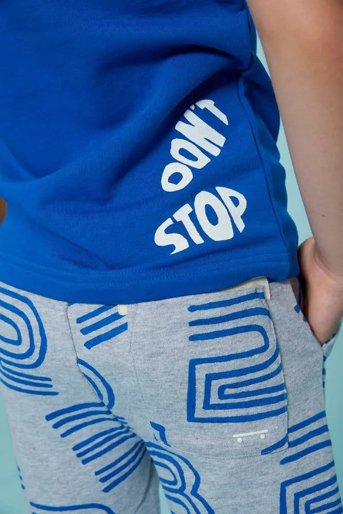 Sturdy sweatshort Run the Day grijs melange/blauw, foto 6