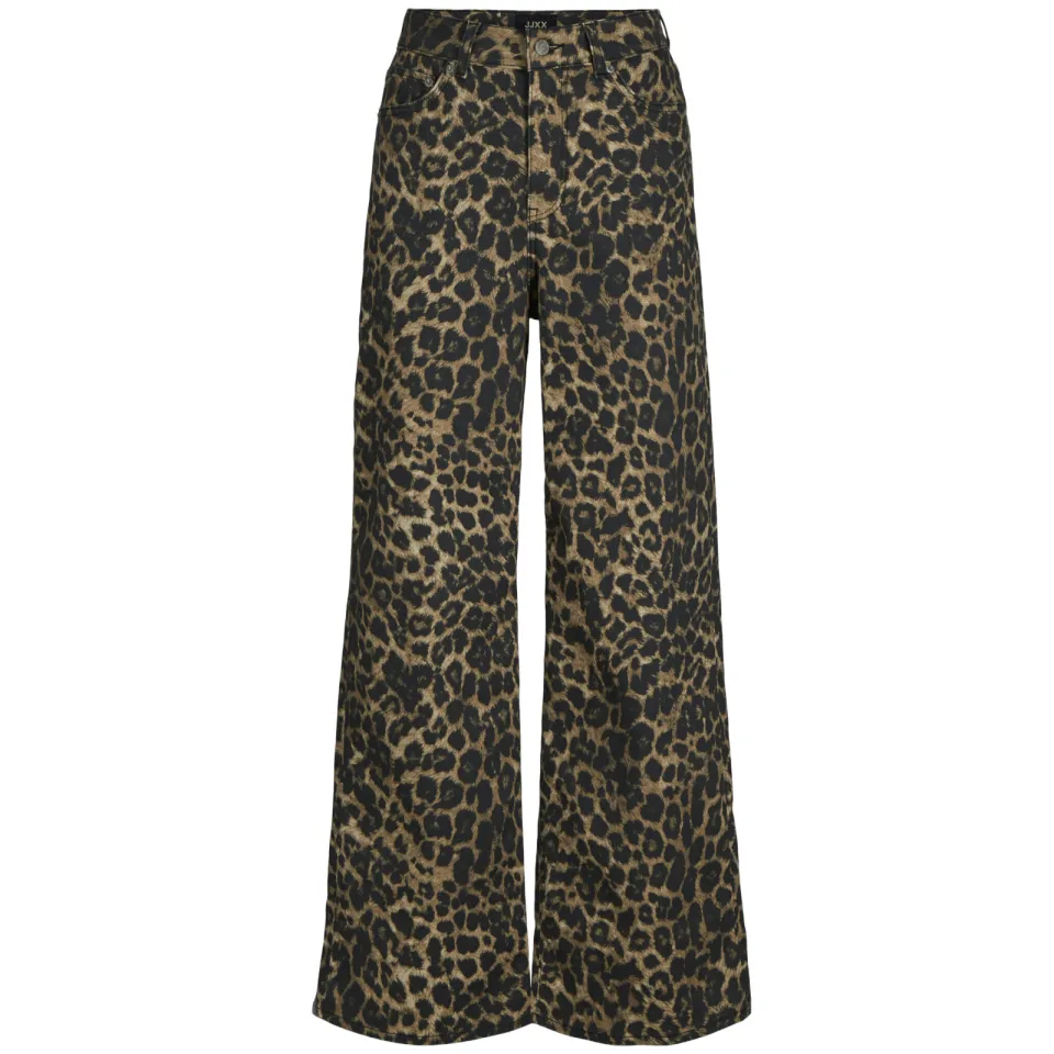 JJXX GIRL wide leg broek met panterprint bruin, foto 2
