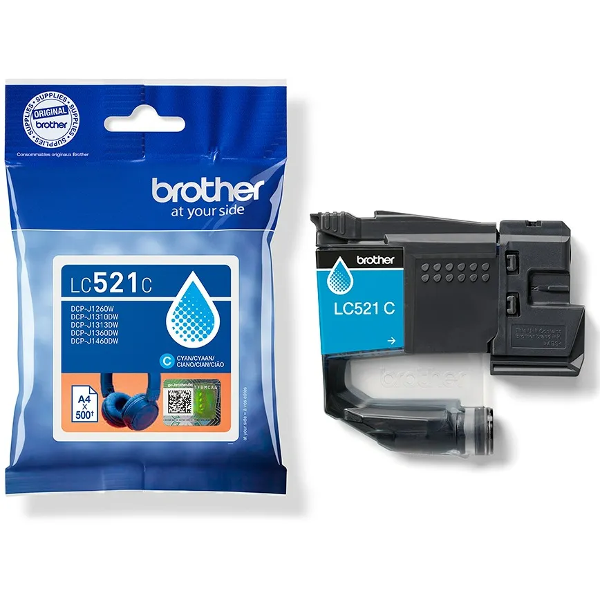 Brother LC-521C inktcartridge cyaan blauw, foto 3