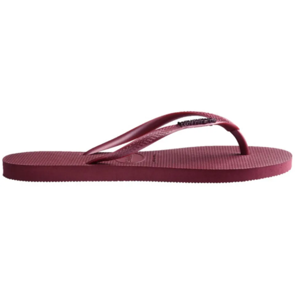 Havaianas Slim Logo Metallic amaranth Rubber Dames Roze