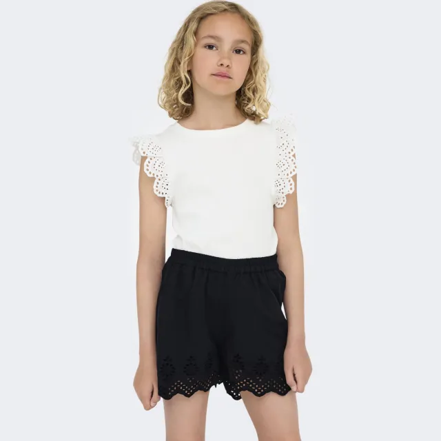 Only KIDS ONLY GIRL mouwloze top broderie wit