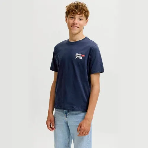 Jack & Jones t-shirt met backprint donkerblauw, foto 2