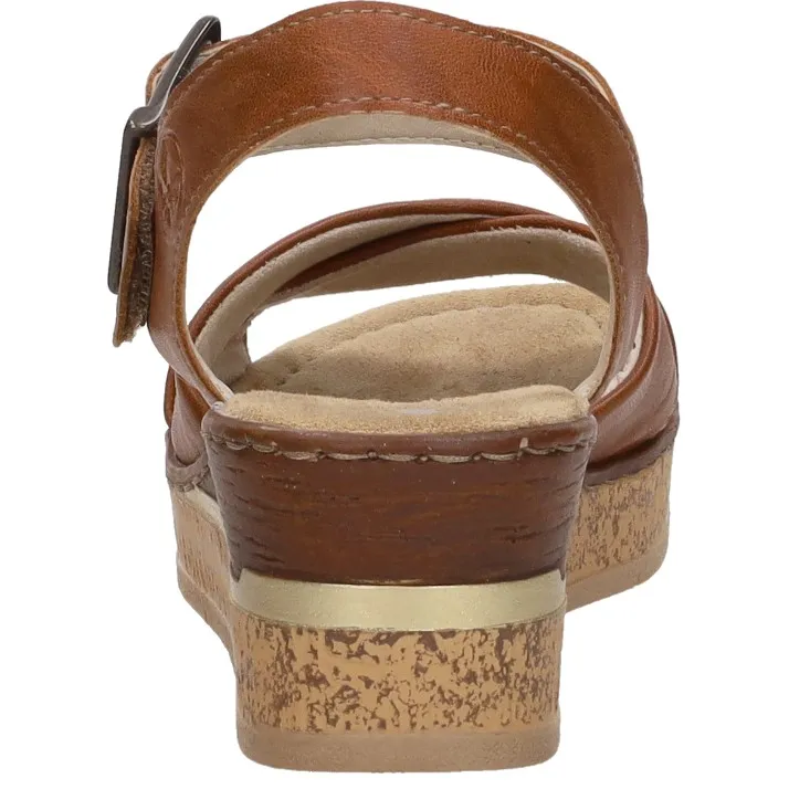 Rieker sandalen met hak cognac, foto 4