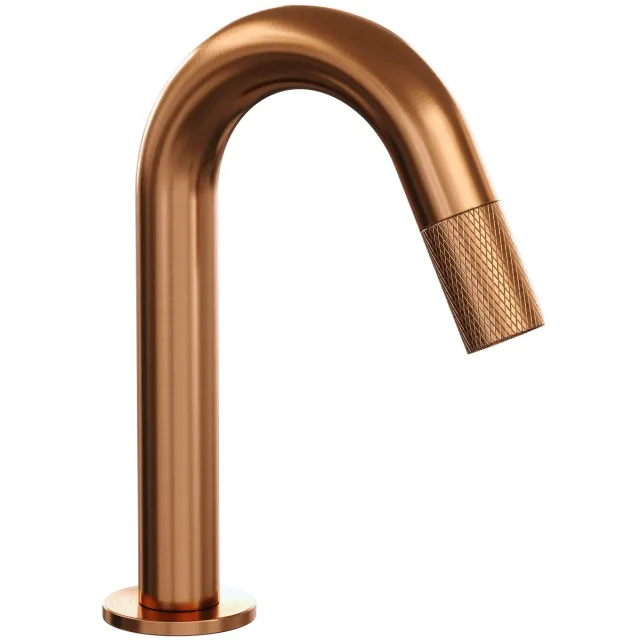 Brauer Opbouw Fonteinkraan Brauer Copper Carving Edition Met Gebogen Uitloop Koper Geborsteld PVD