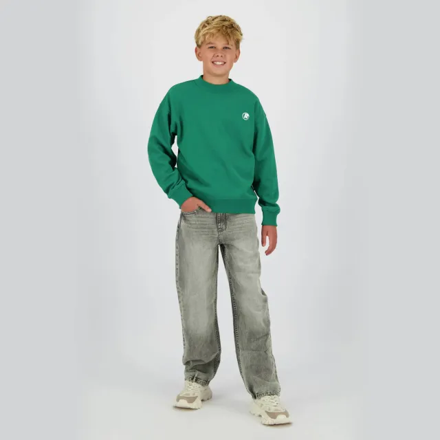 Raizzed sweater met backprint groen