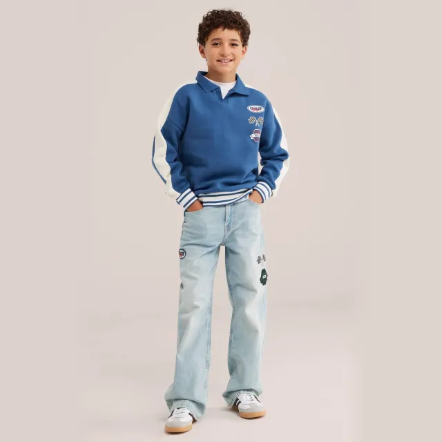 WE Fashion Bad Boys gebreide trui - blauw/wit