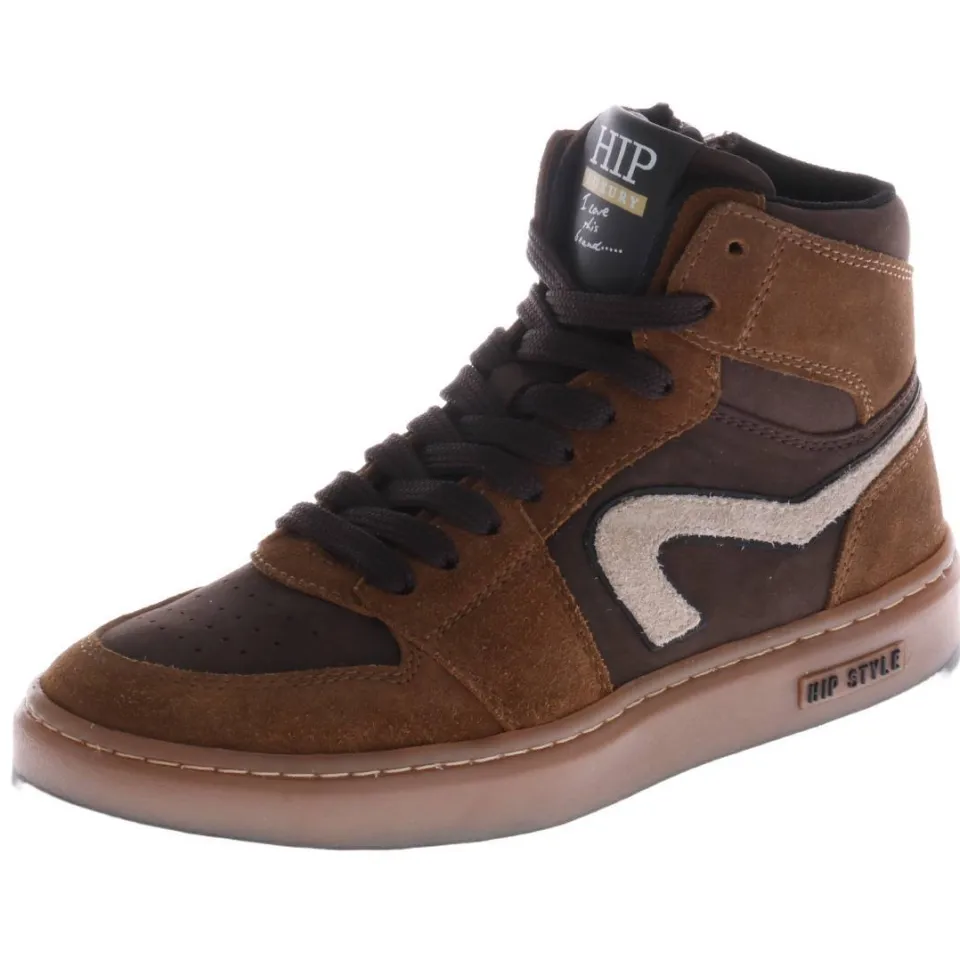 Hip leren sneakers - bruin, foto 3