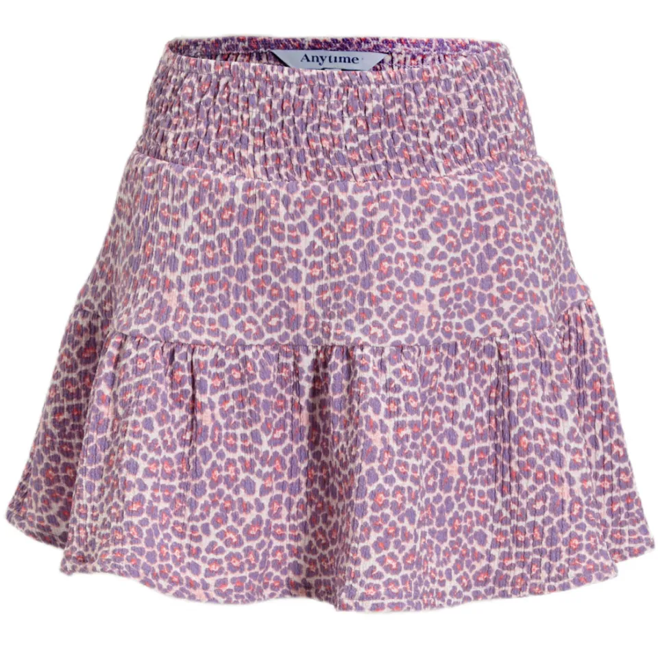 Anytime crinkle skort panterprint roze, foto 2