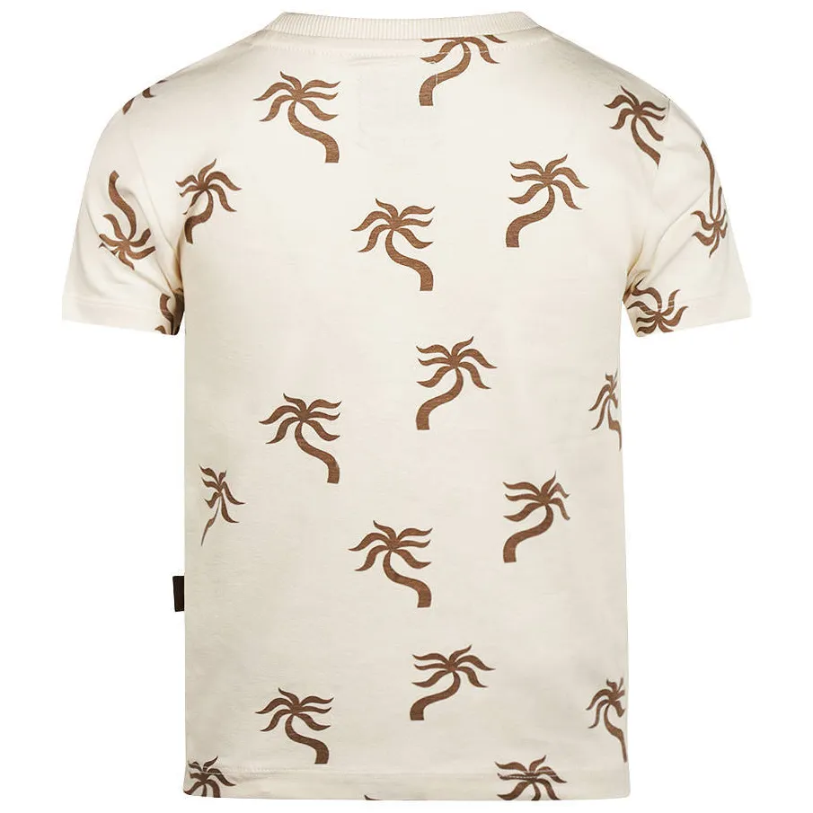 Koko Noko T-shirt ecru met palmboomprint, foto 3