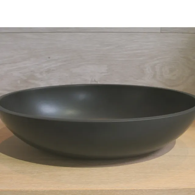 Luca Waskom Luca Sanitair Ovaal 48x32x12 cm Solid Surface 8mm Dik Mat Antraciet