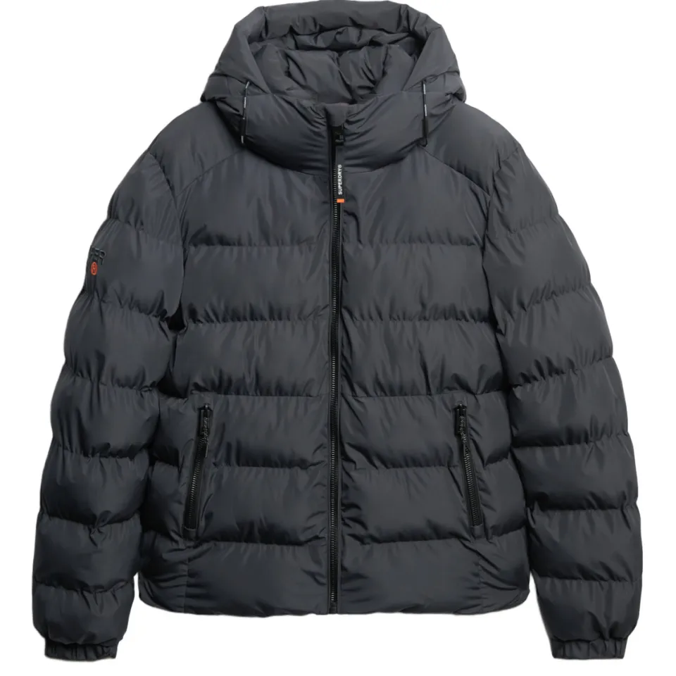Superdry Hooded Sports Puffer winterjas antraciet, foto 2