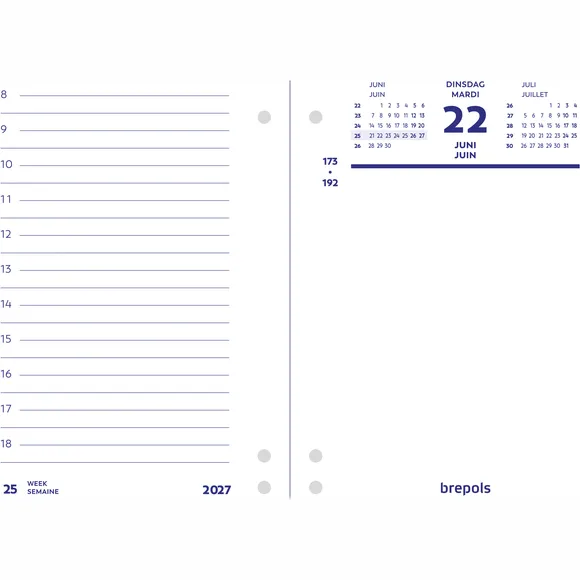 Brepols dag omlegblok 2026, 1 dag per pagina