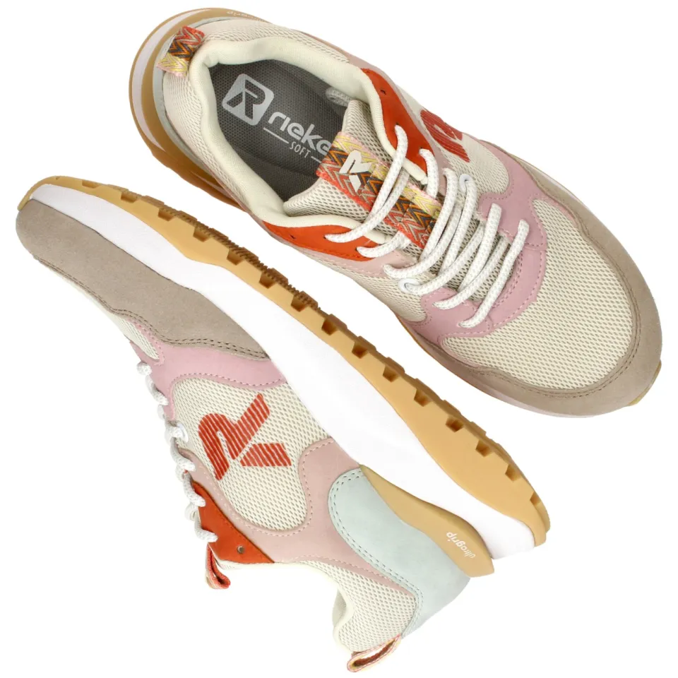 Rieker W250661 lage sneakers wit, foto 4